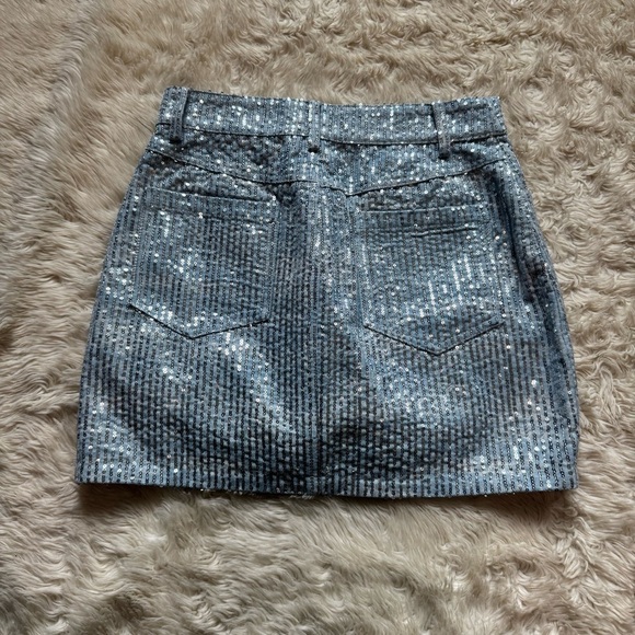 NWT WALTER BAKER Simone Sequin Straight Mini Skirt - Size 4 - Picture 5 of 9